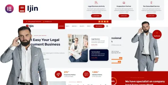 Ijin – Legal Business & Tax Consultant Services Elementor Template Kit